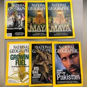 Lot of 6 National Geographic Magazines 2007